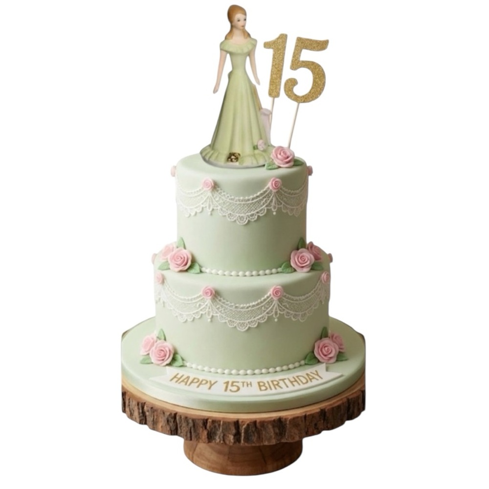 ENESCO - Blonde Growing Up Porcelain Birthday Girl - 15 YEAR OLD Figurine. New